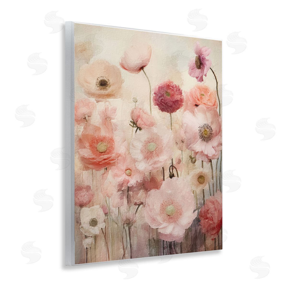 Blush Flower Garden Wood Plaque Wall Art, Home Decor by RileyB