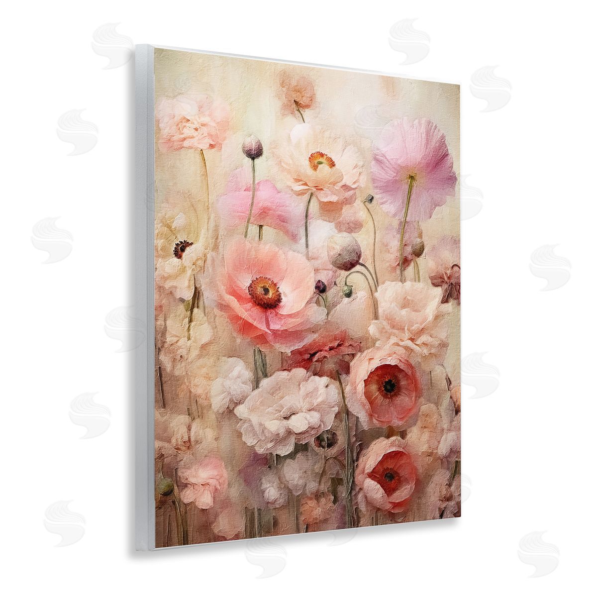 Pink Flower Garden Wood Plaque Wall Art, Home Decor by RileyB