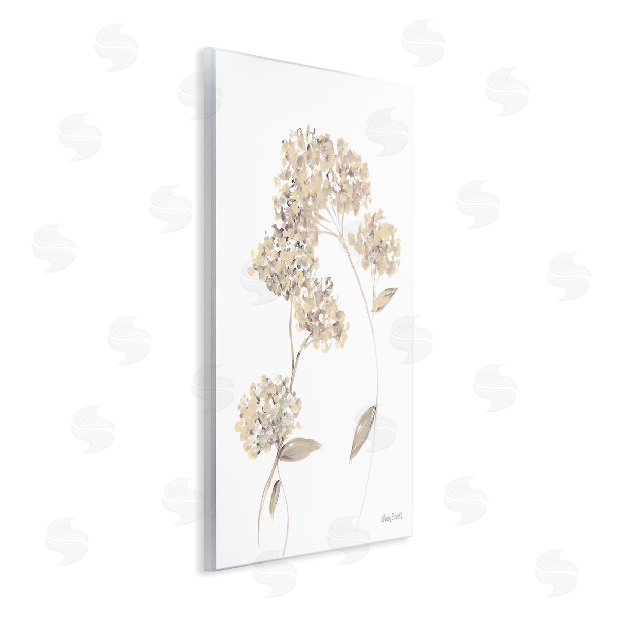 Neutral Geranium Florets Wood Plaque Wall Art, Home Decor by Roy Ebert