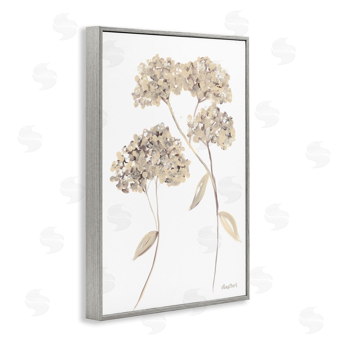 Soft Geranium Florets Grey Frame Print Wall Art, Home Decor by Roy Ebert