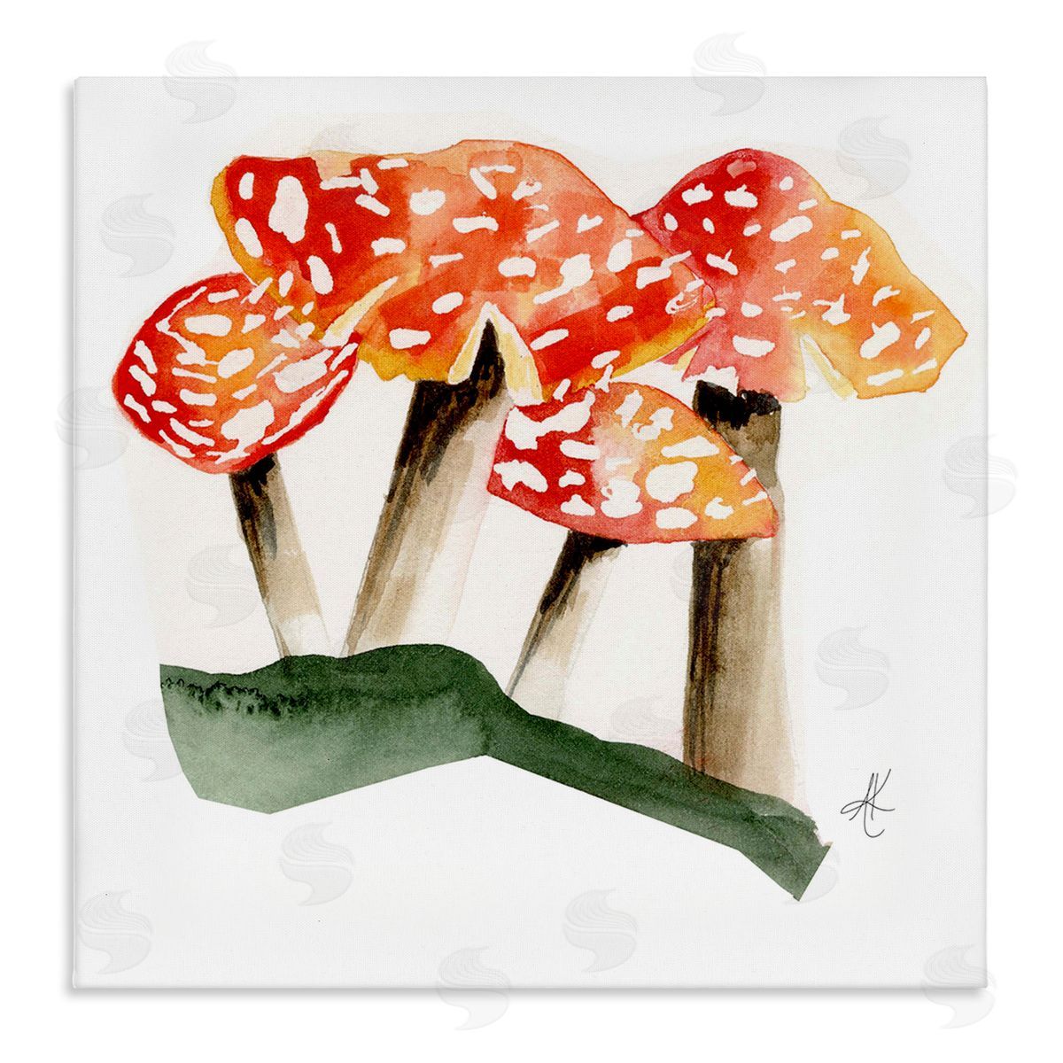 Alexandria Gilbert Kincaid Dotted Red Mushrooms Canvas Wall Art Print