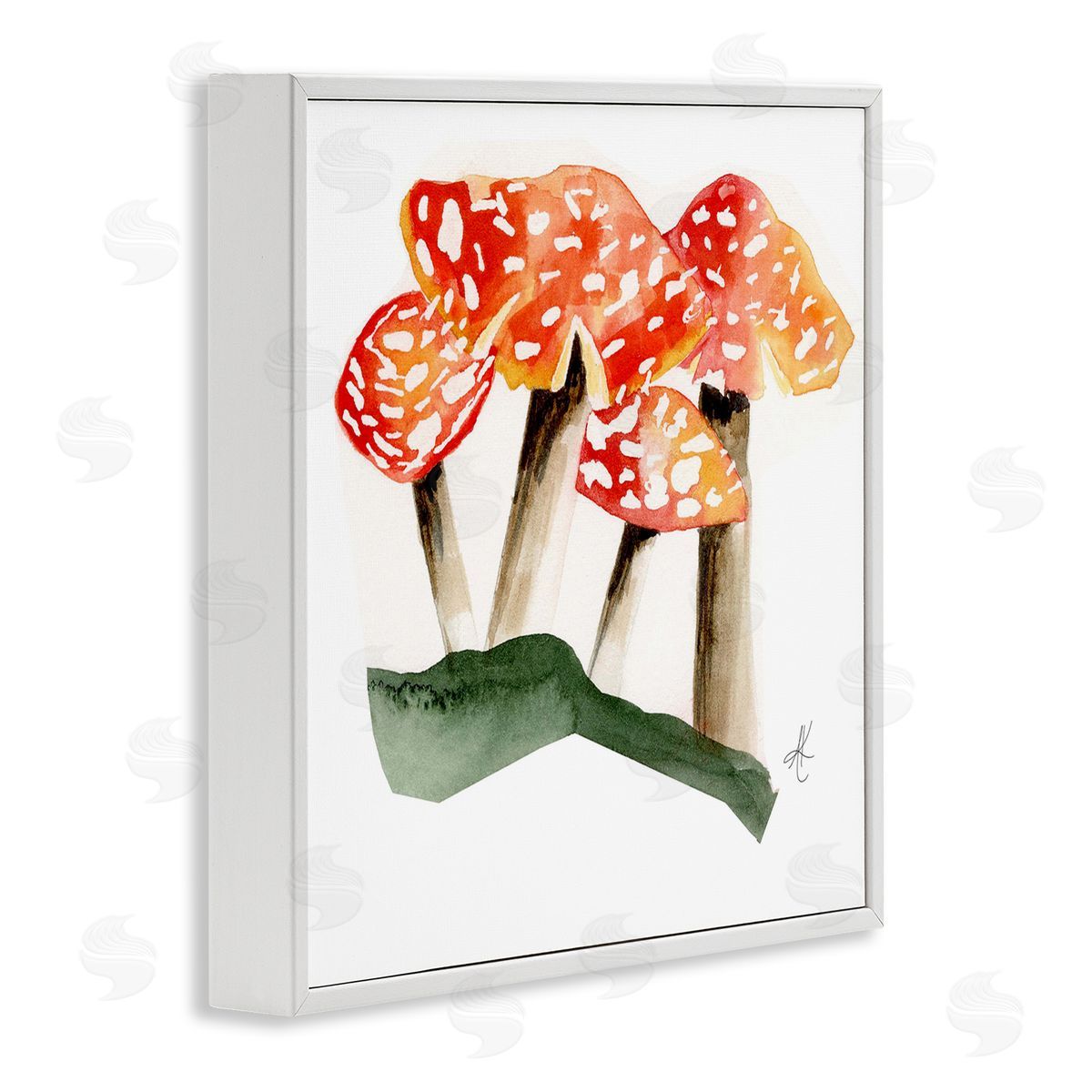 Alexandria Gilbert Kincaid Dotted Red Mushrooms White Framed Giclee Wall Art Print