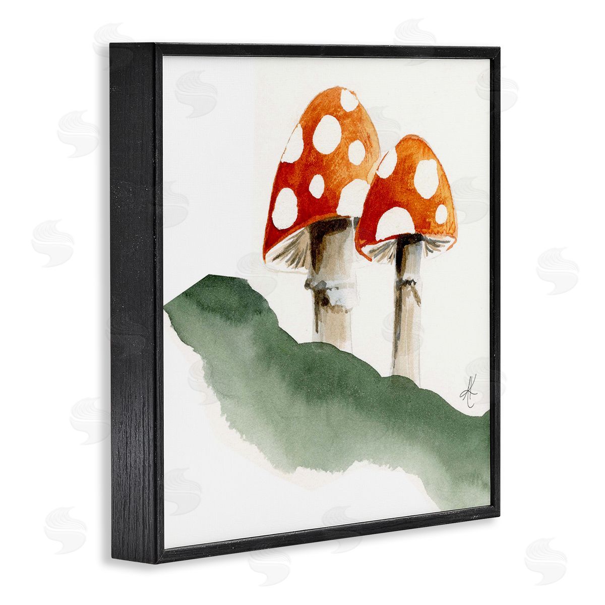Alexandria Gilbert Kincaid Spotted Red Mushrooms Black Framed Giclee Wall Art Print