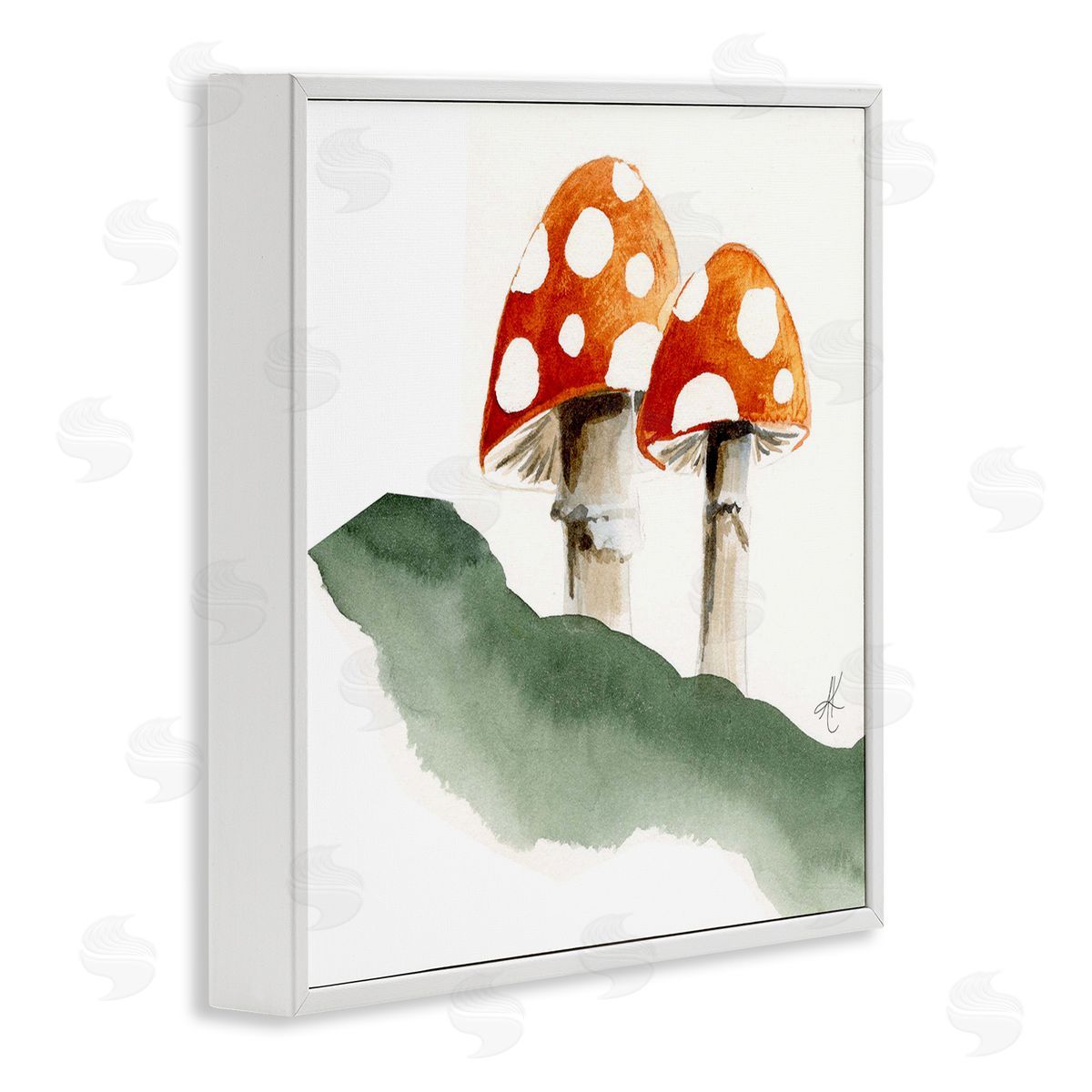 Alexandria Gilbert Kincaid Spotted Red Mushrooms White Framed Giclee Wall Art Print