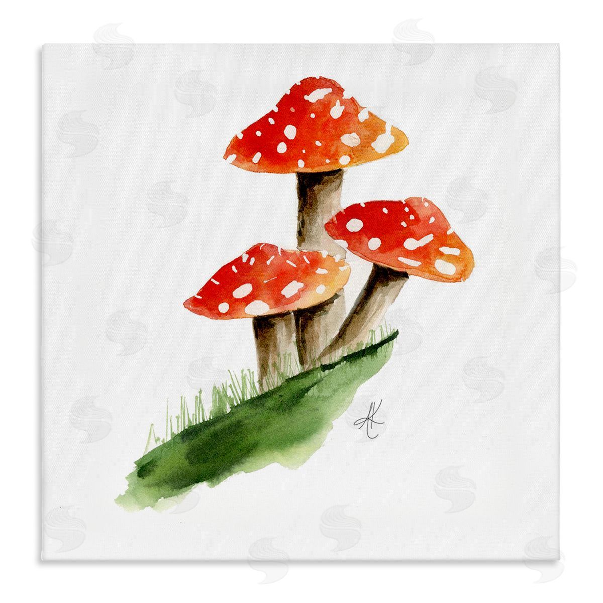 Alexandria Gilbert Kincaid Red Mushroom Trio Canvas Wall Art Print