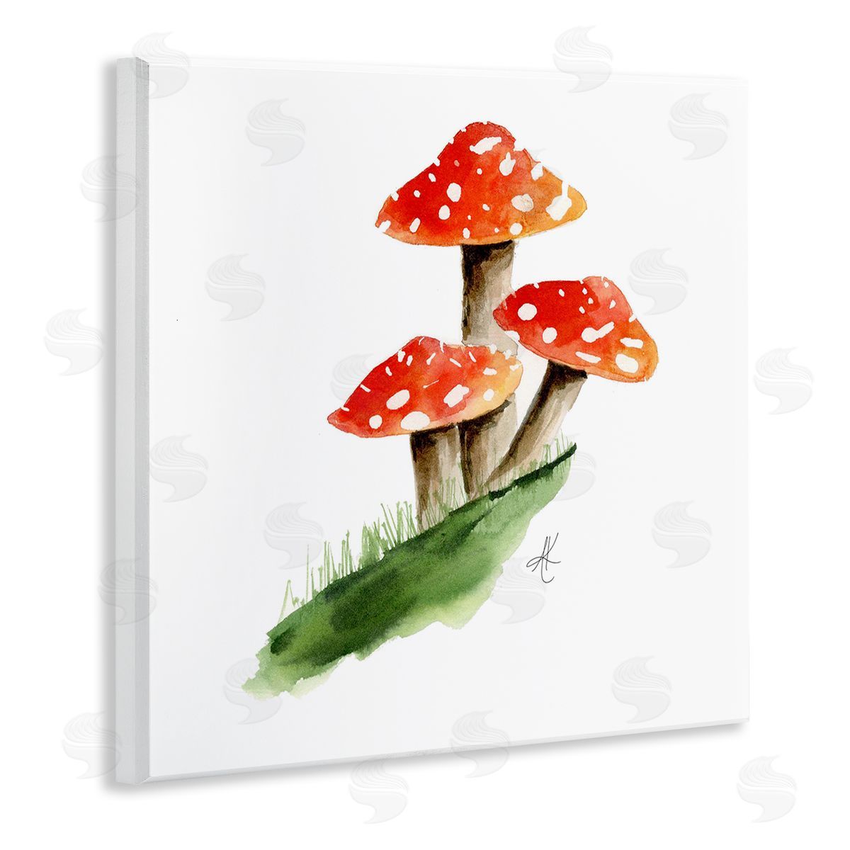 Alexandria Gilbert Kincaid Red Mushroom Trio Wooden Wall Plaque Art Print