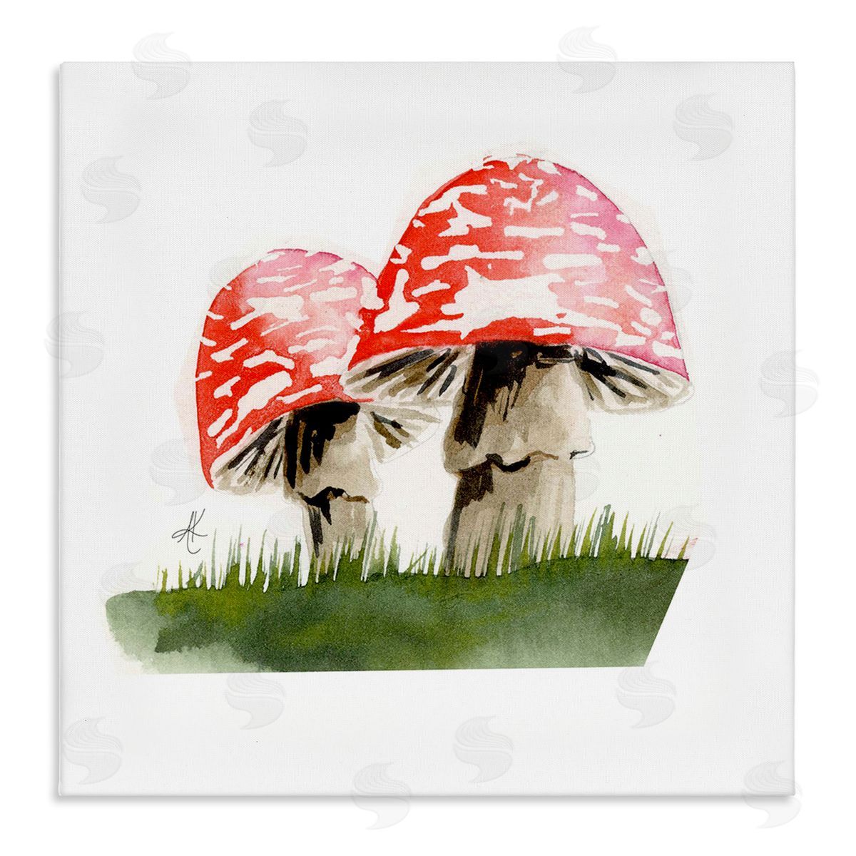 Alexandria Gilbert Kincaid Red Mushroom Pair Canvas Wall Art Print