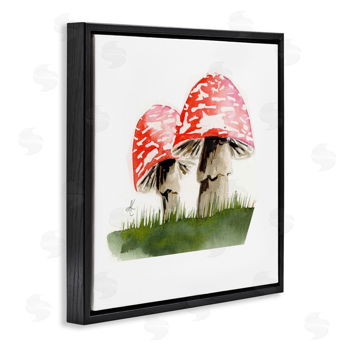 Alexandria Gilbert Kincaid Red Mushroom Pair Black Floating Frame Canvas Wall Art Print