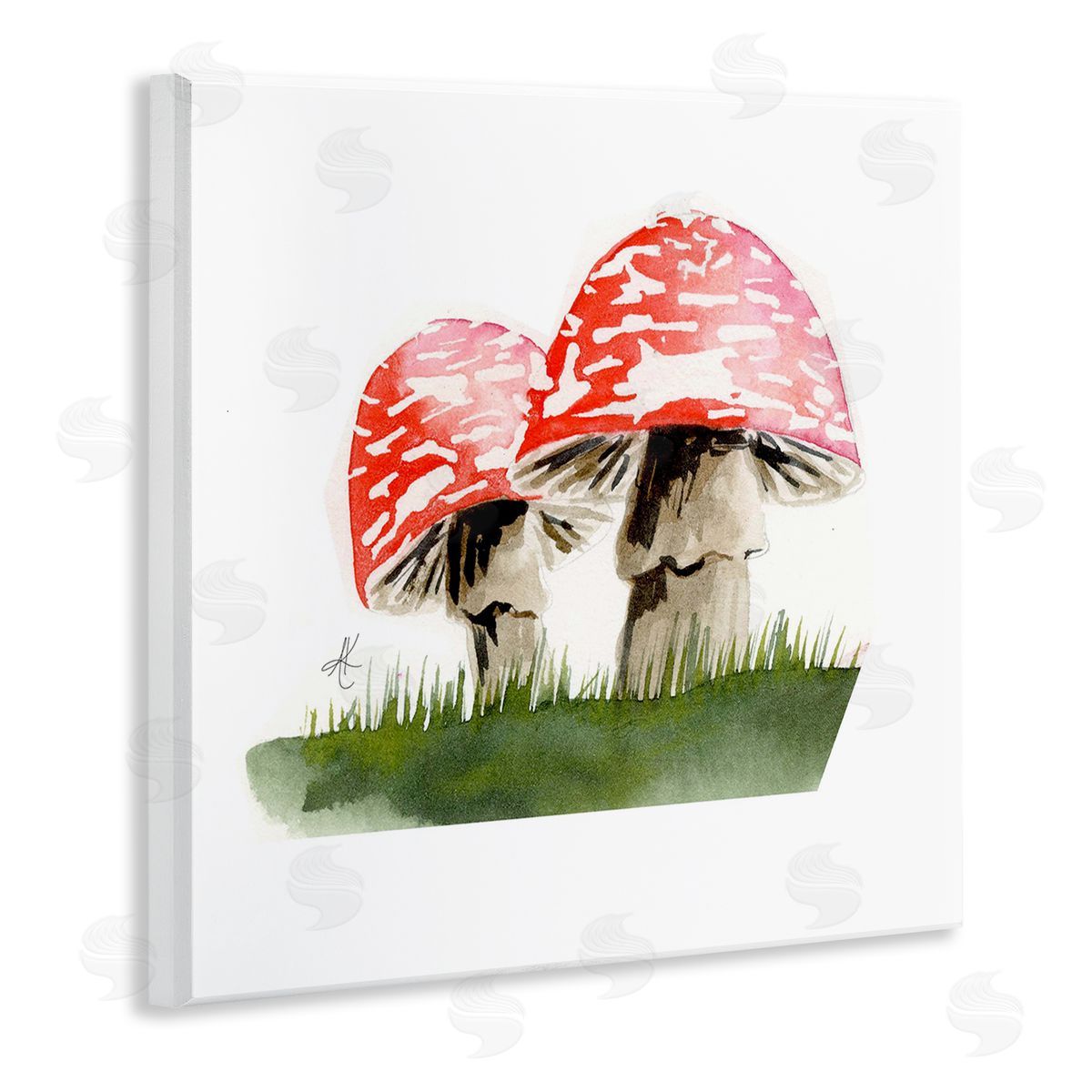 Alexandria Gilbert Kincaid Red Mushroom Pair Wooden Wall Plaque Art Print