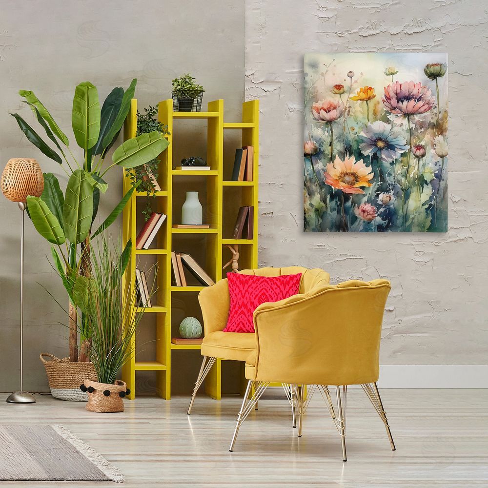 Ryley Gray Wild Gerbera Daisies Canvas Wall Art Print in Room