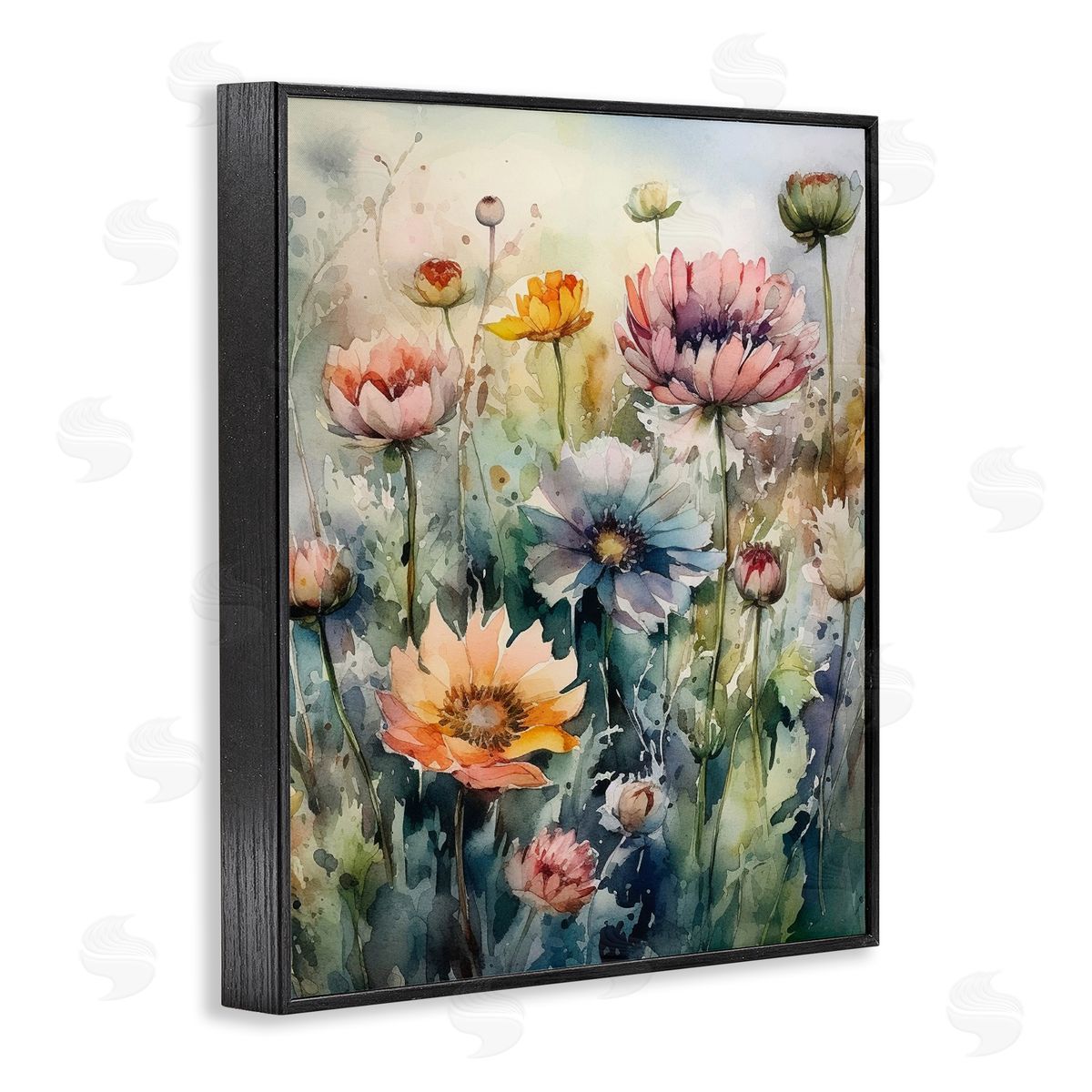 Ryley Gray Wild Gerbera Daisies Black Framed Giclee Wall Art Print