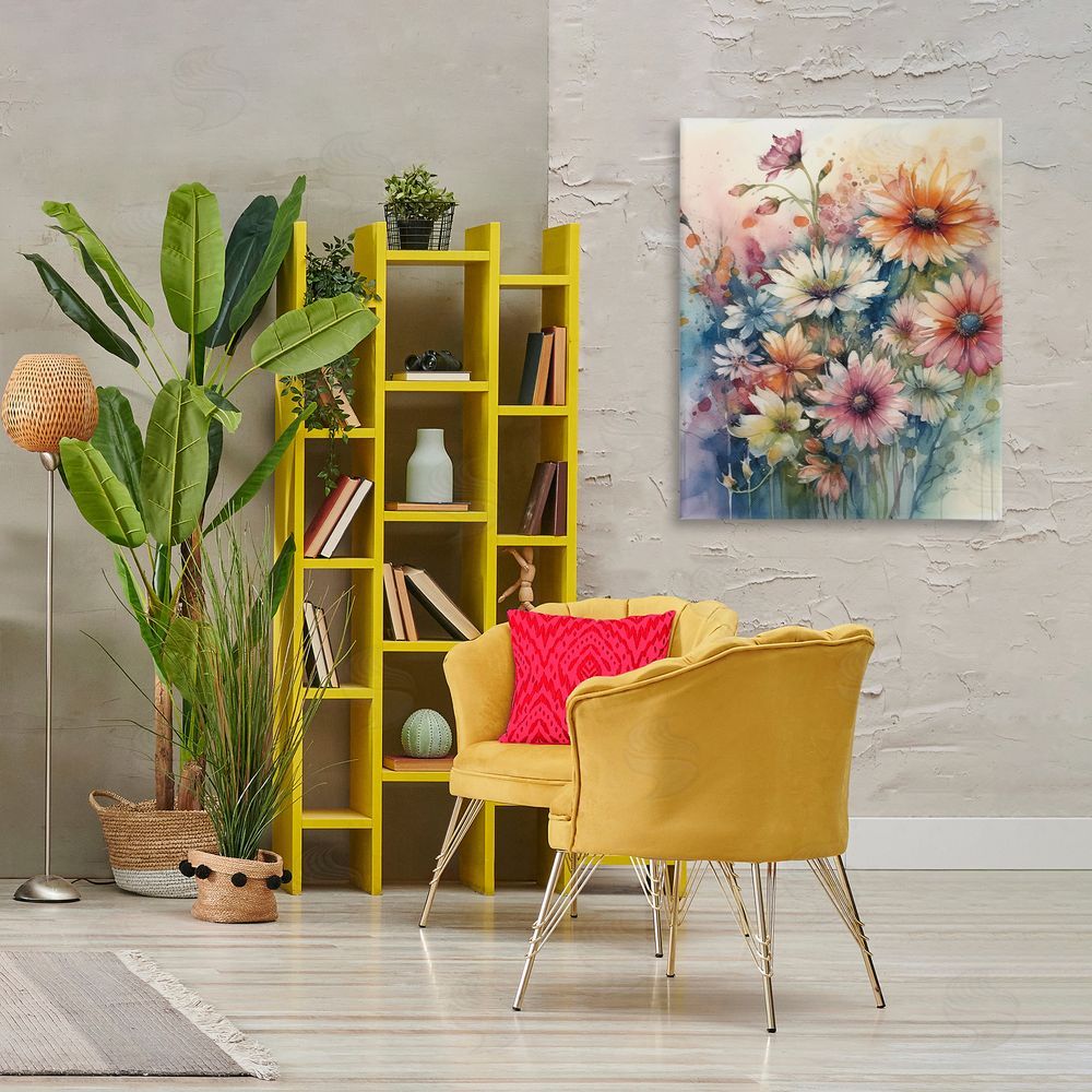 Ryley Gray Wild Bright Daisies Canvas Wall Art Print in Room