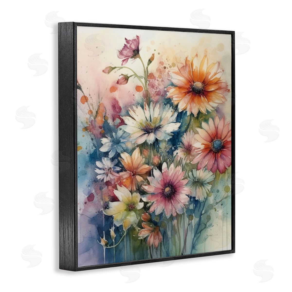 Ryley Gray Wild Bright Daisies Black Framed Giclee Wall Art Print