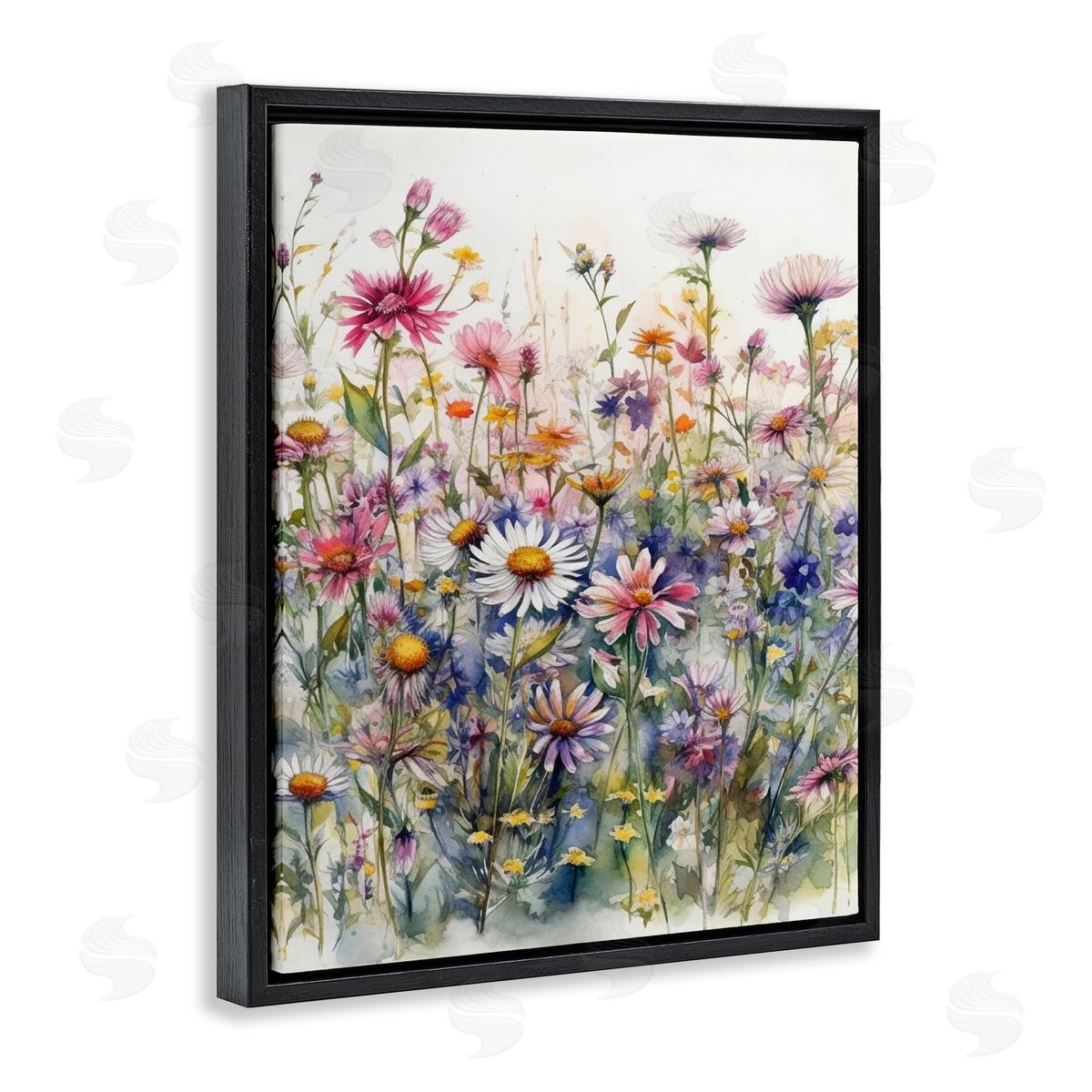 Ryley Gray Assorted Wild Flowers Black Floating Frame Canvas Wall Art Print