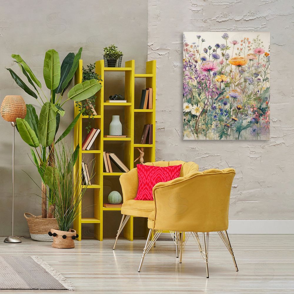 Ryley Gray Mixed Wild Flowers Canvas Wall Art Print in Room