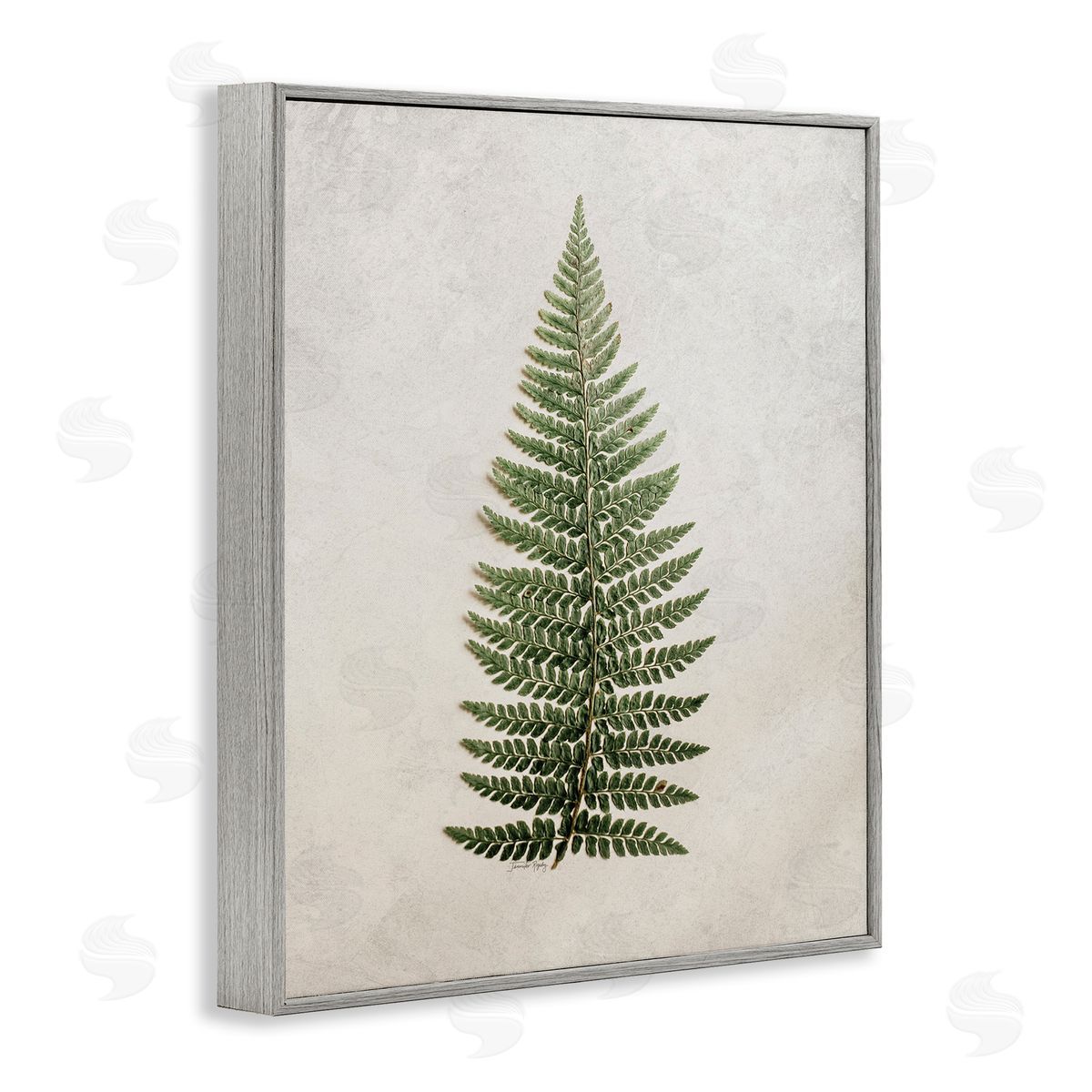 Detailed Fern Leaf Grey Frame Print Wall Art, Home Decor by Jennifer Rigsby