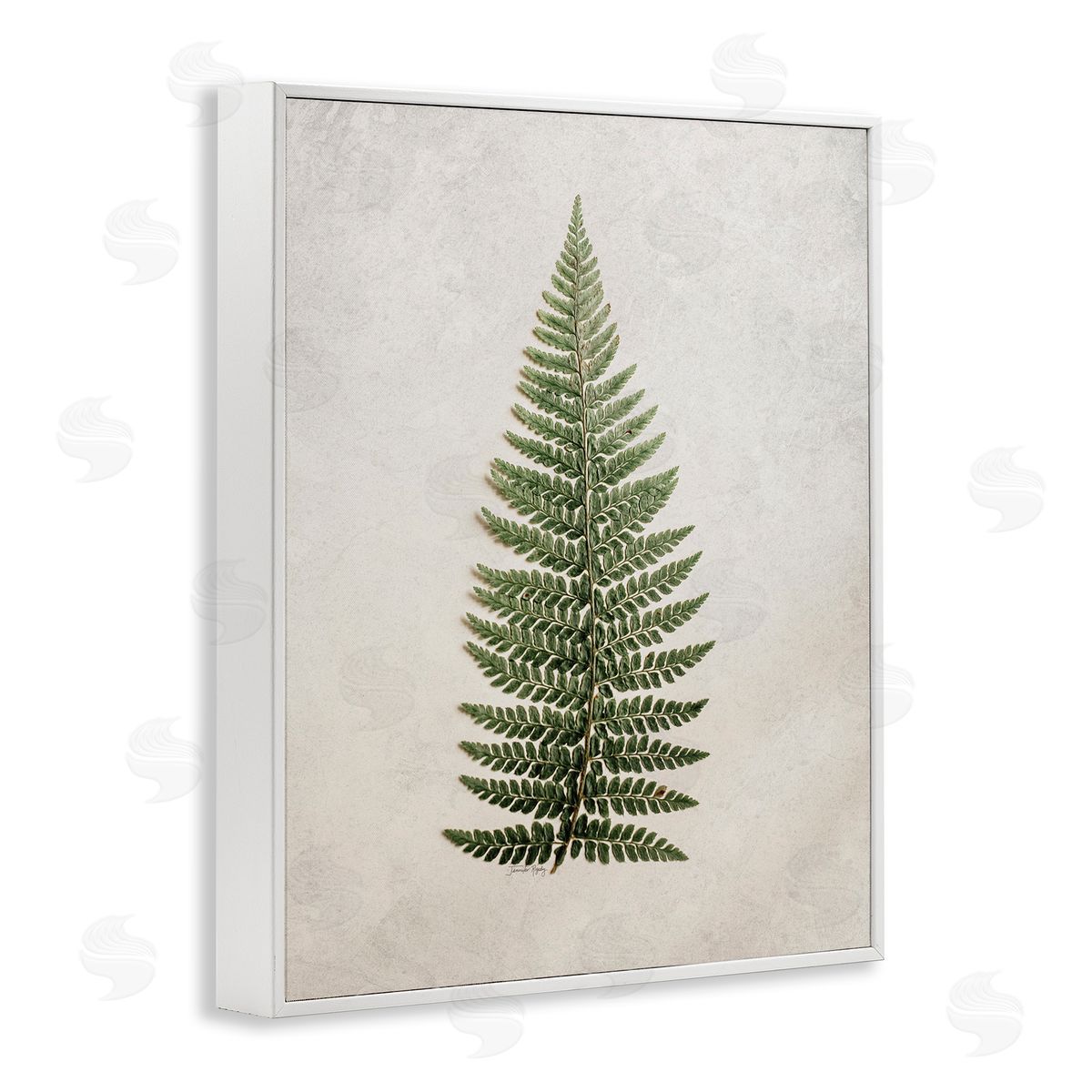 Detailed Fern Leaf White Frame Print Wall Art, Home Decor by Jennifer Rigsby