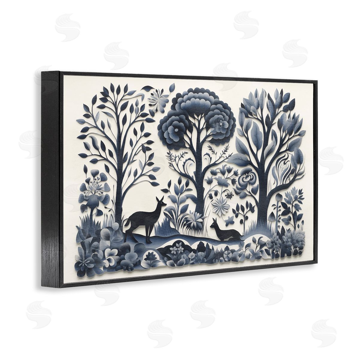 Boho Forest Creatures Black Frame Print Wall Art, Home Decor by Sasha