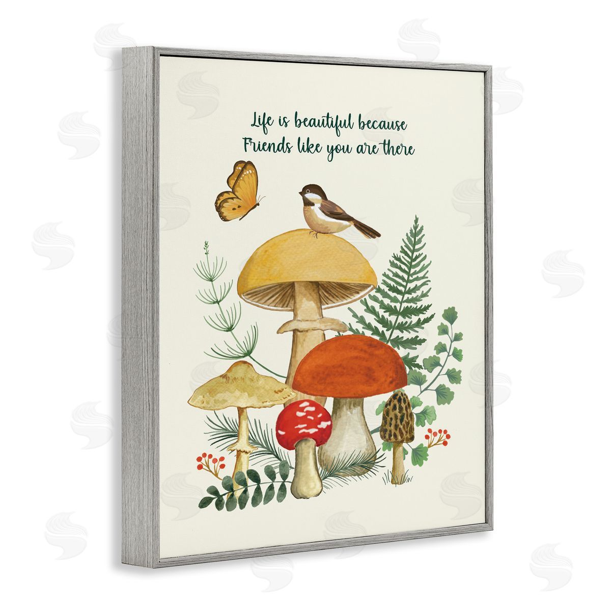 Sharon Lee Vintage Life Is Beautiful Gray Framed Giclee Wall Art Print