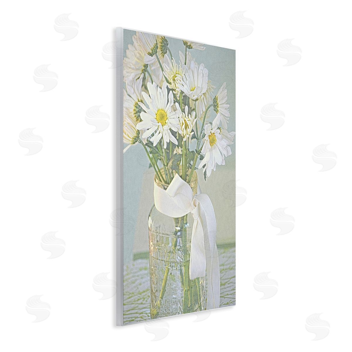 Faded Daisies Jar Wood Plaque Wall Art, Home Decor by Gail Peck