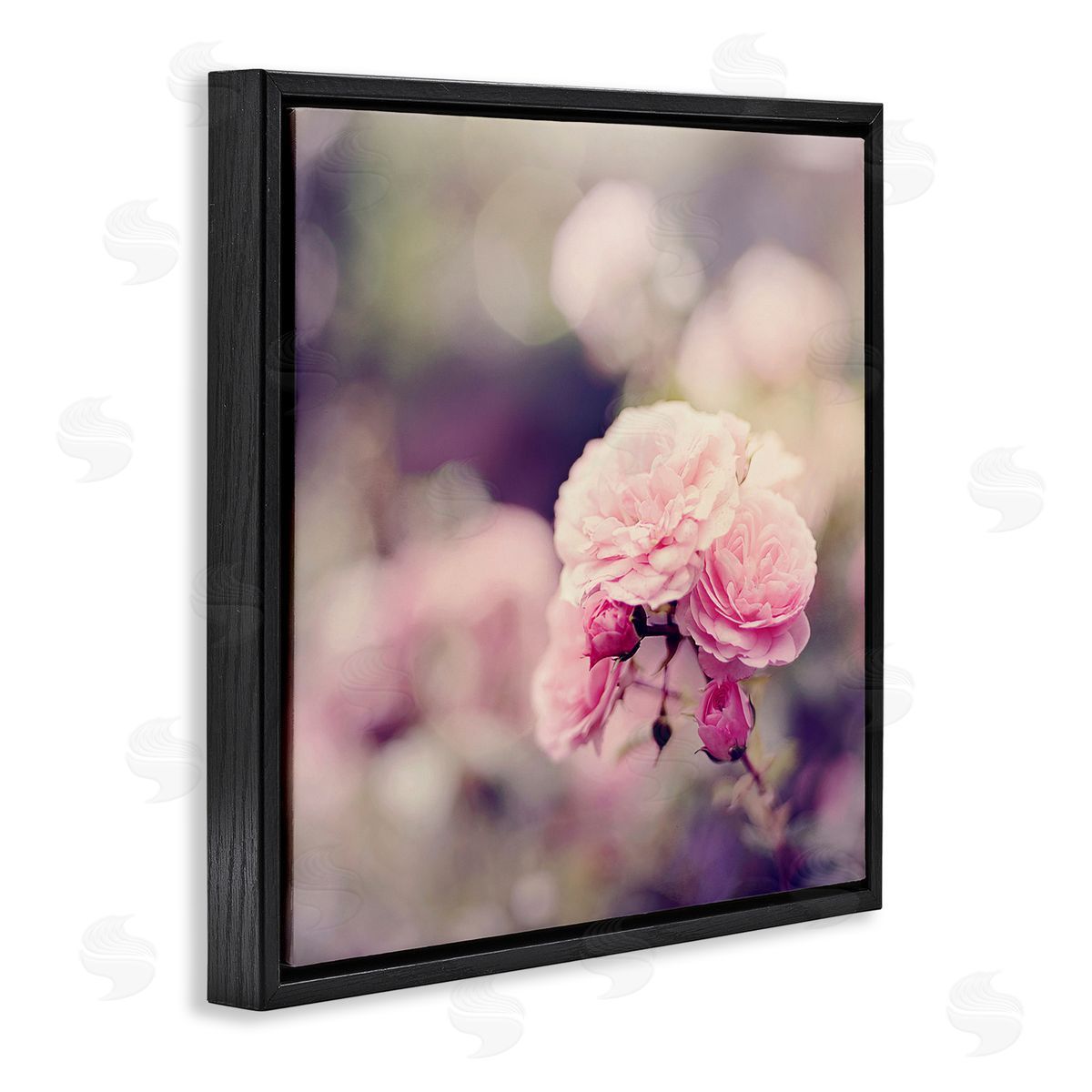 Sarah Gardner Pink Garden Ranunculus Black Floating Frame Canvas Wall Art Print