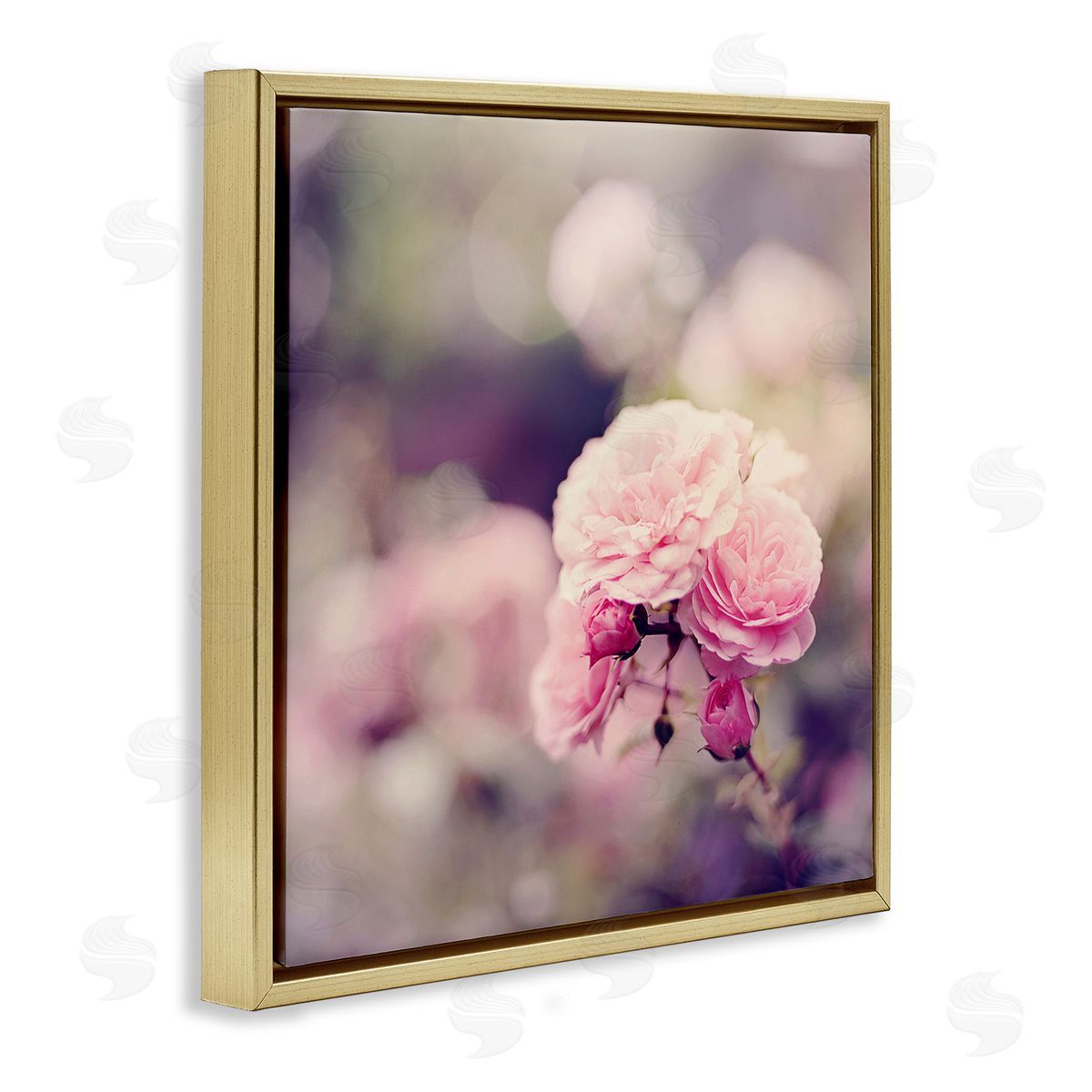 Sarah Gardner Pink Garden Ranunculus Gold Floating Frame Canvas Wall Art Print