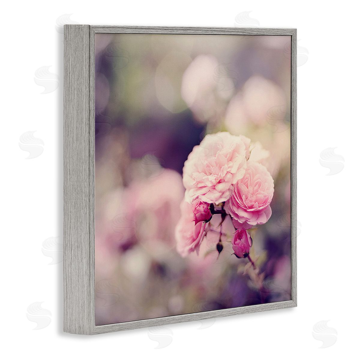 Sarah Gardner Pink Garden Ranunculus Gray Framed Giclee Wall Art Print