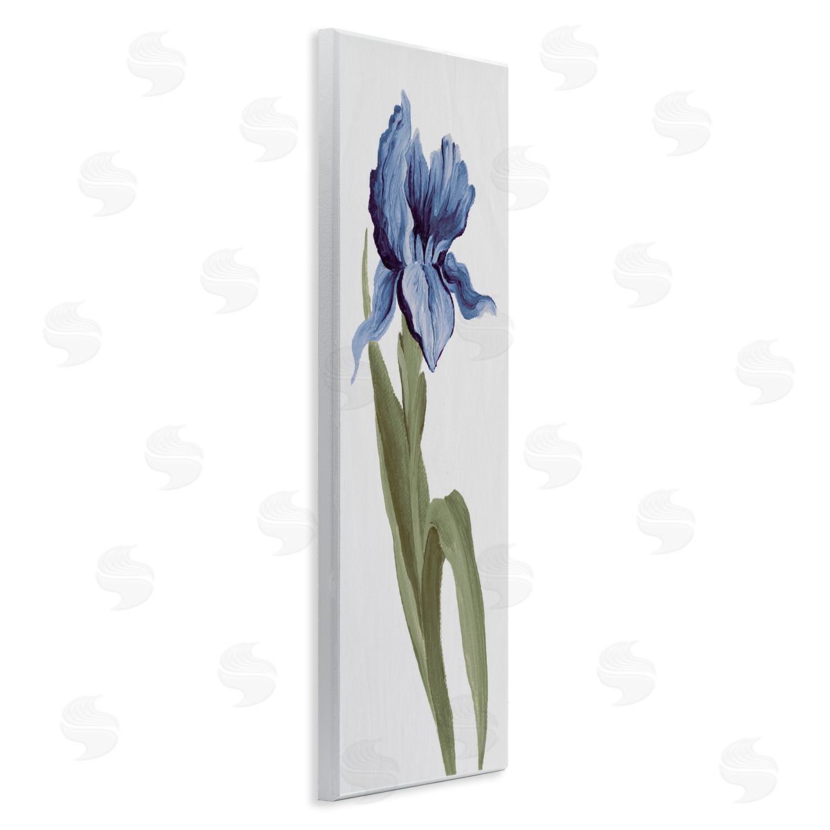 Blooming Blue Iris Wood Plaque Wall Art, Home Decor by Elizabeth Medley