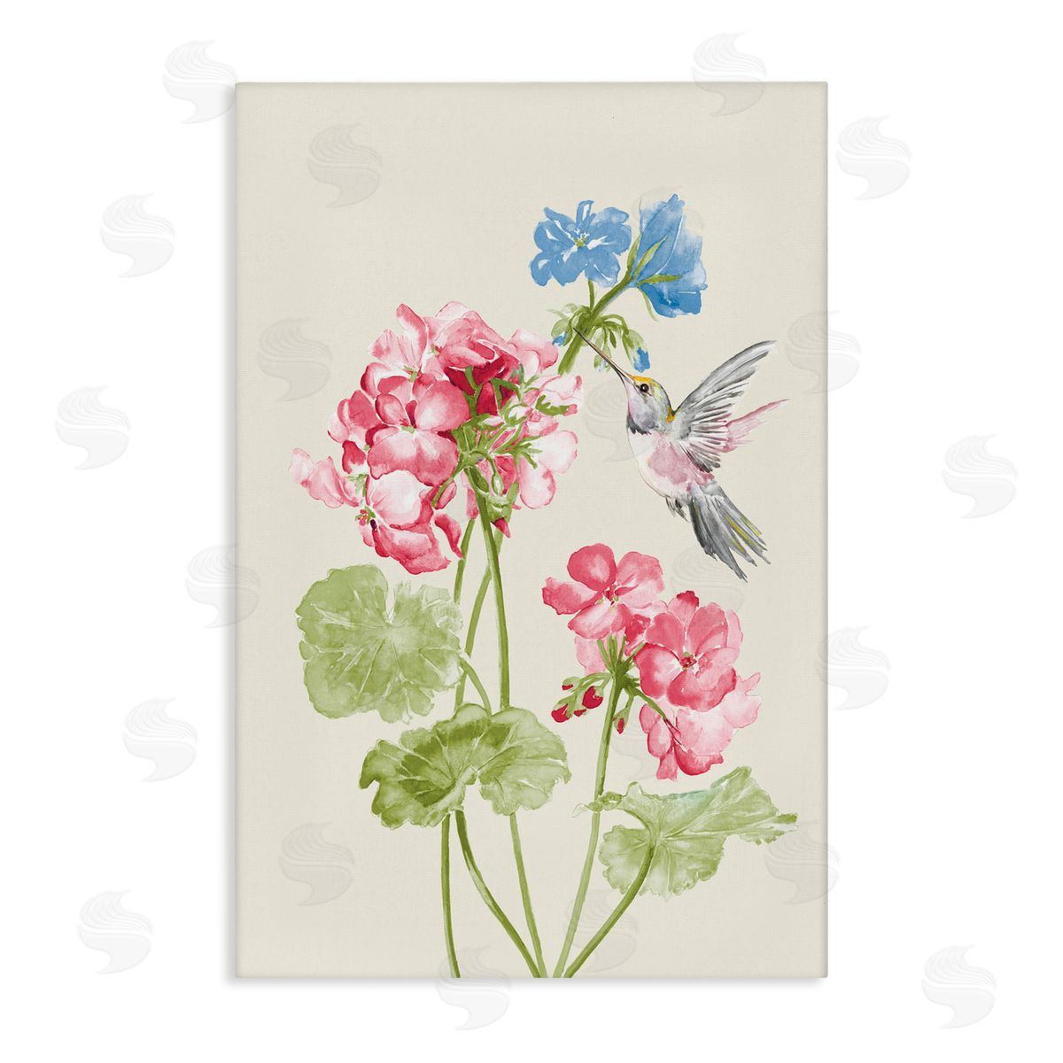 Geraniums In Bloom Canvas Wall Art, Home Decor by Patricia Pinto