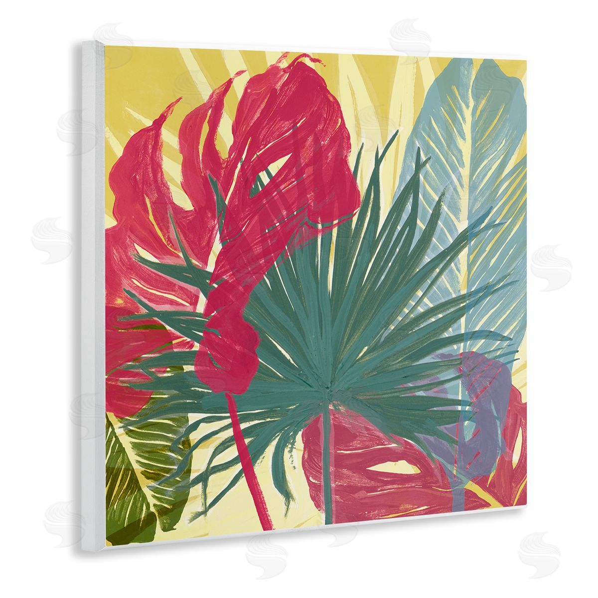 Bold Botanical Party Wood Plaque Wall Art, Home Decor by Patricia Pinto