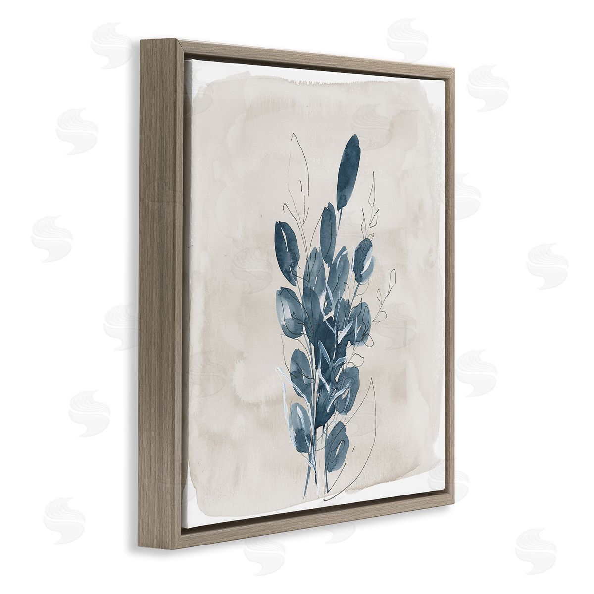 Lucille Price Leaves In Summer Brown Floating Frame Canvas Wall Art Print