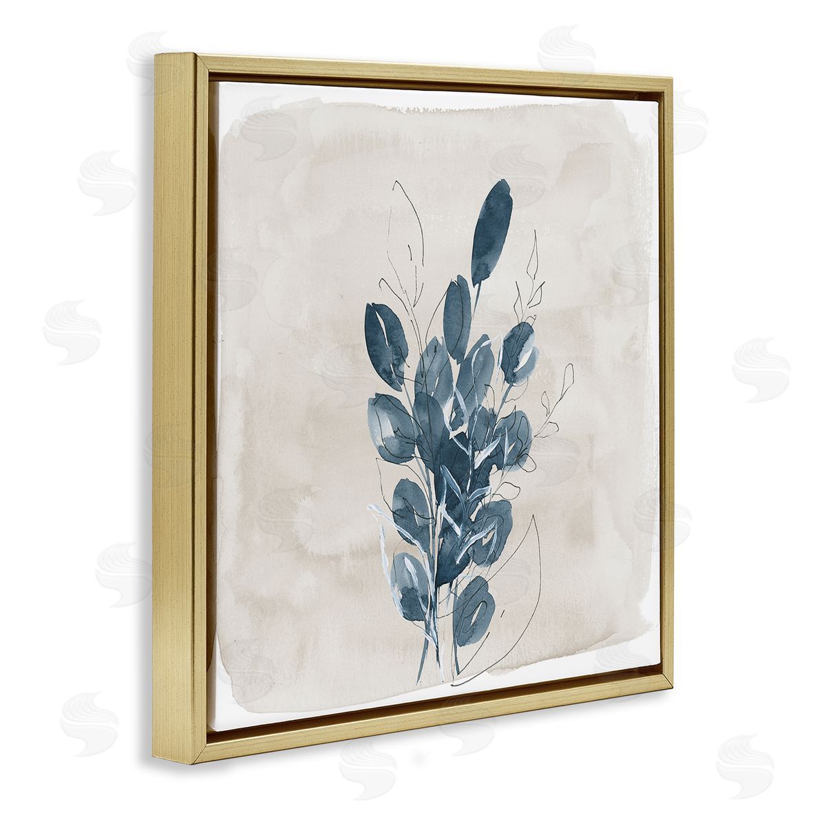 Lucille Price Leaves In Summer Gold Floating Frame Canvas Wall Art Print