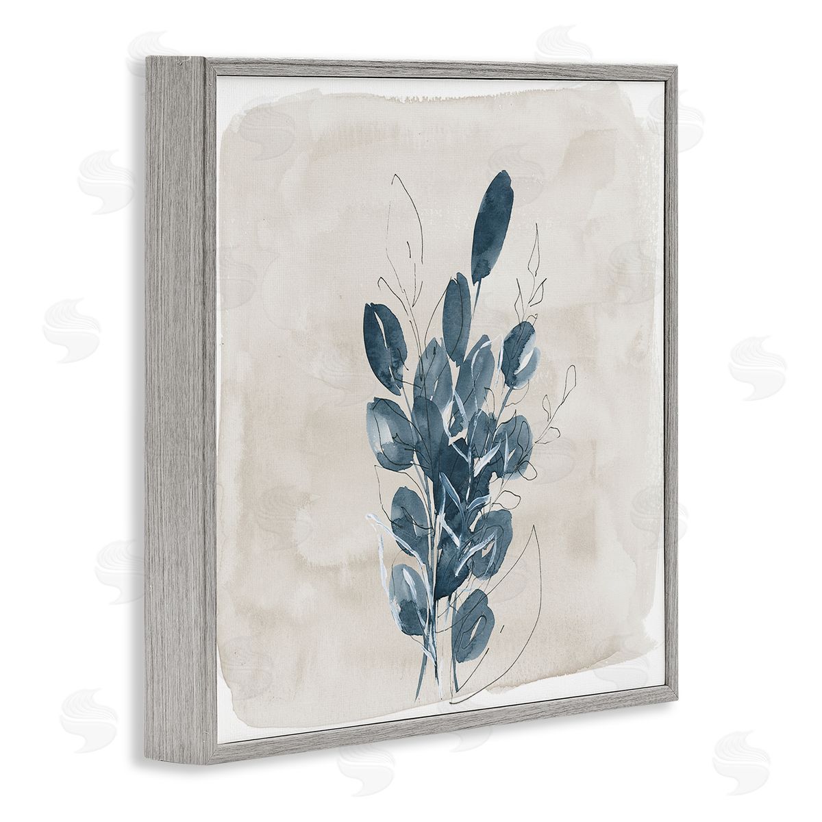 Lucille Price Leaves In Summer Gray Framed Giclee Wall Art Print