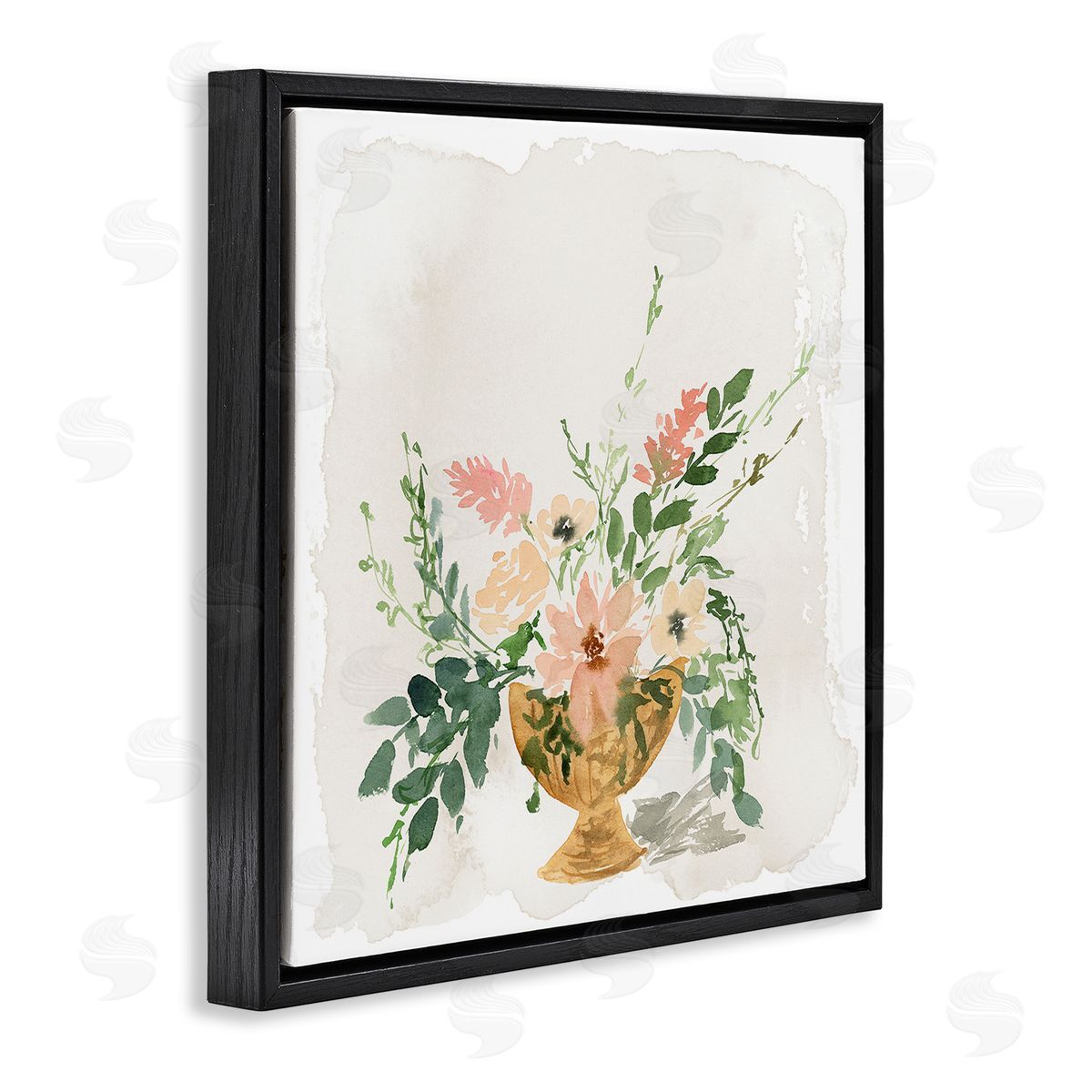 Sunday's Best Florals Black Floating Frame Canvas Wall Art, Home Decor by Lucille Price