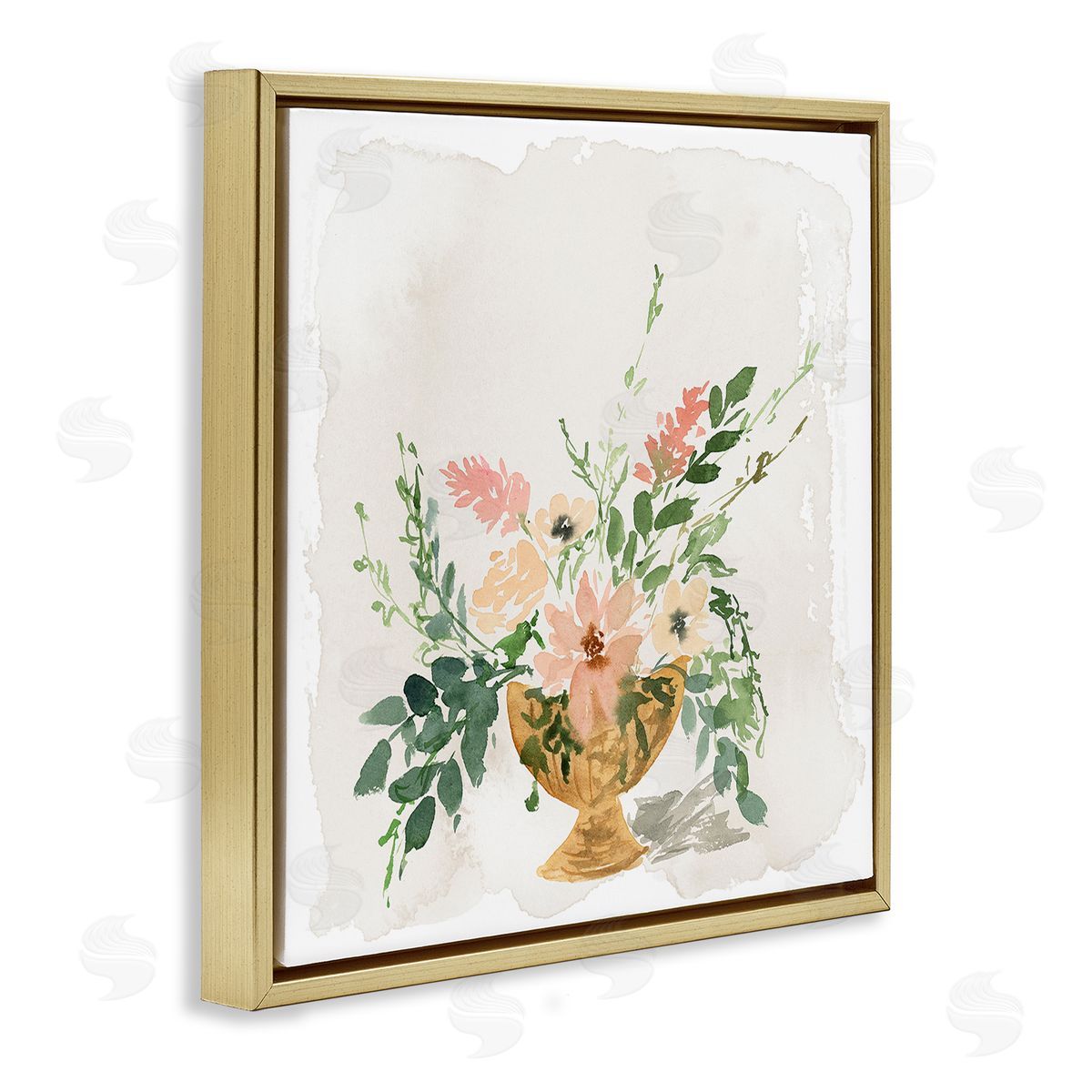 Sunday's Best Florals Gold Floating Frame Canvas Wall Art, Home Decor by Lucille Price