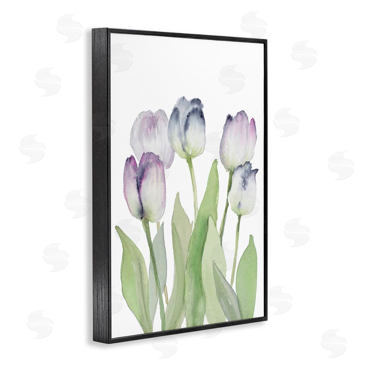 Soft Garden Tulips Black Frame Print Wall Art, Home Decor by Lanie Loreth