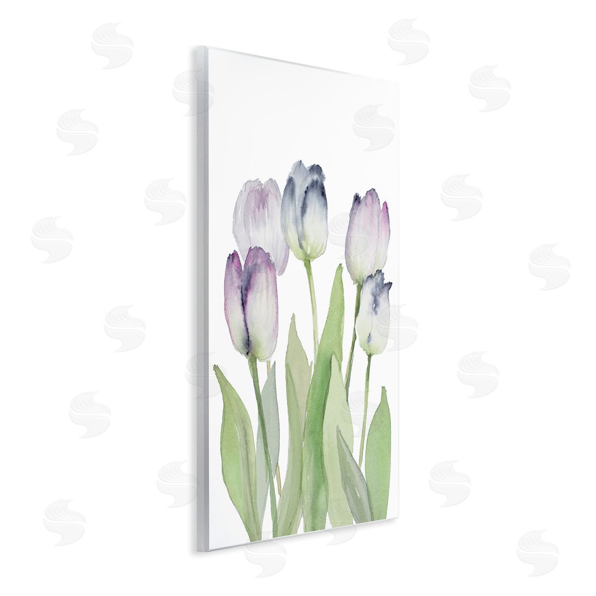 Soft Garden Tulips Wood Plaque Wall Art, Home Decor by Lanie Loreth