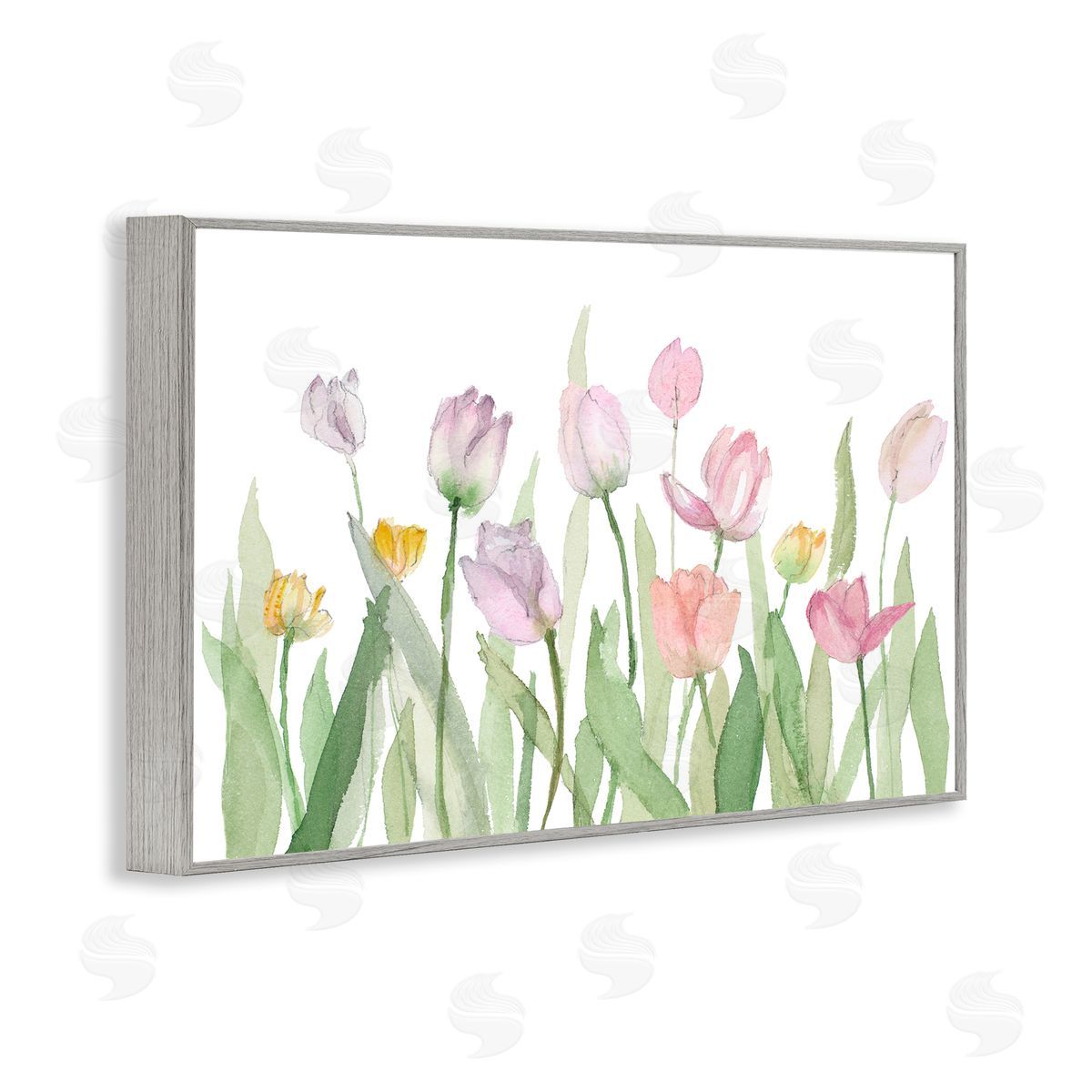 Lanie Loreth Soft Pastel Tulips Gray Framed Giclee Wall Art Print