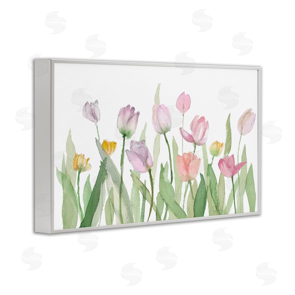 Lanie Loreth Soft Pastel Tulips White Framed Giclee Wall Art Print