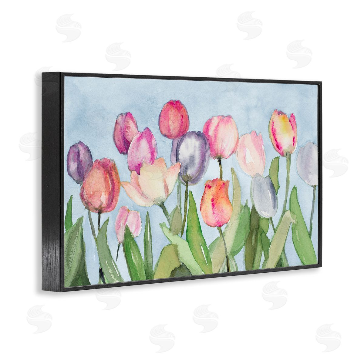 Lanie Loreth Soft Tulip Field Black Framed Giclee Wall Art Print
