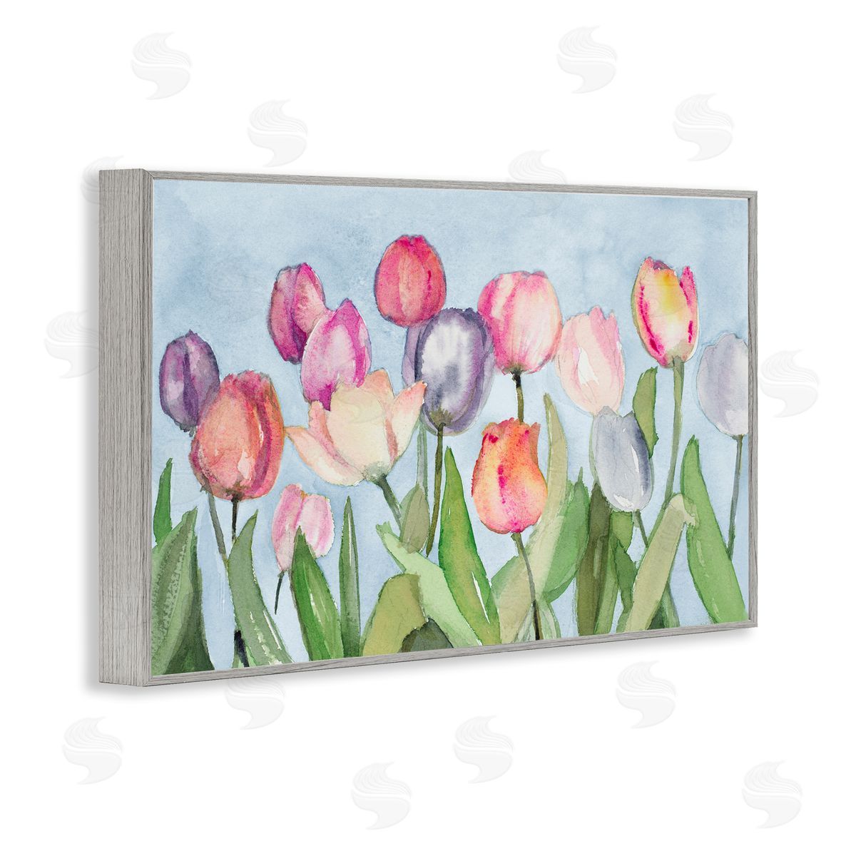 Lanie Loreth Soft Tulip Field Gray Framed Giclee Wall Art Print