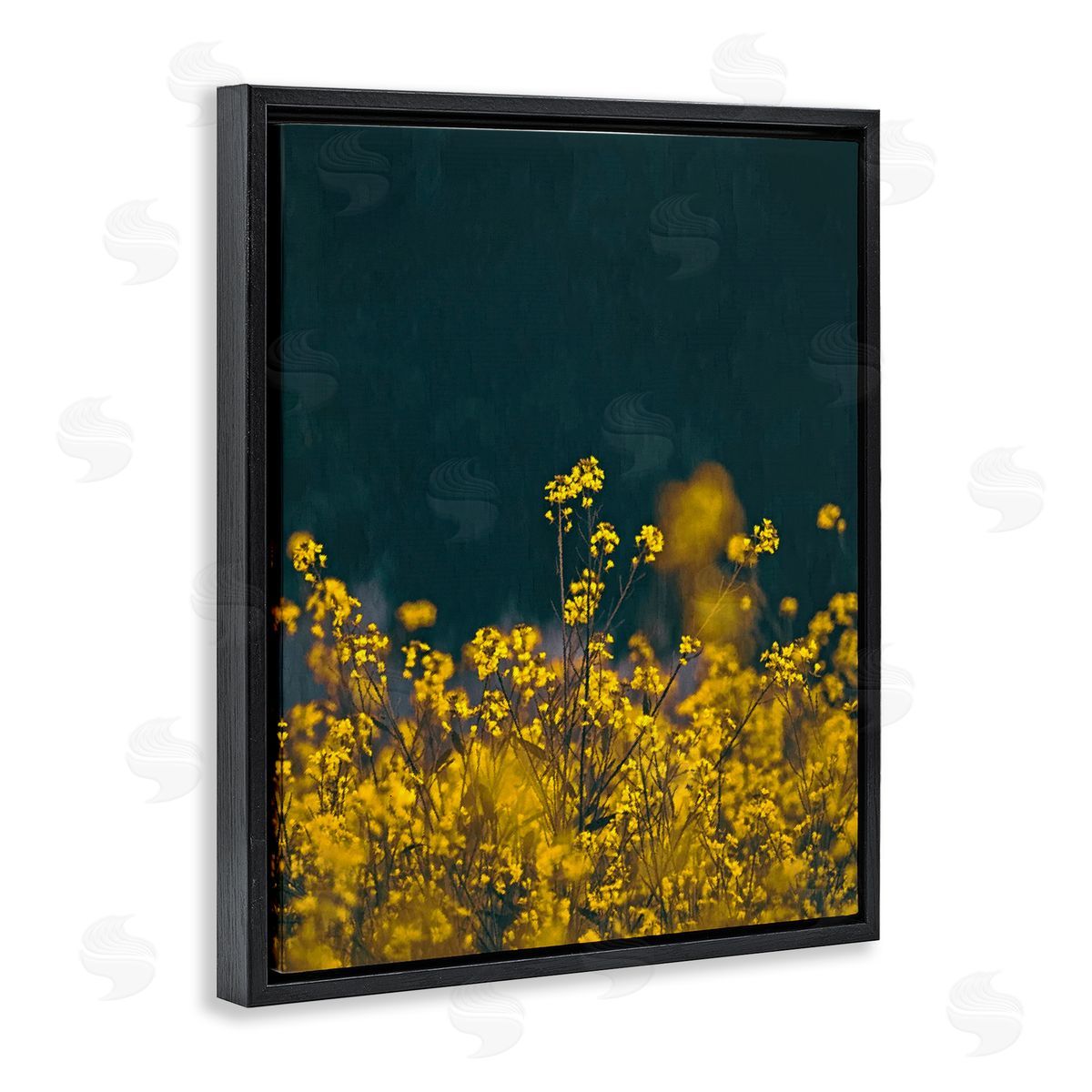 SunDance Group LLC Marigold Meadow Flowers Black Floating Frame Canvas Wall Art Print
