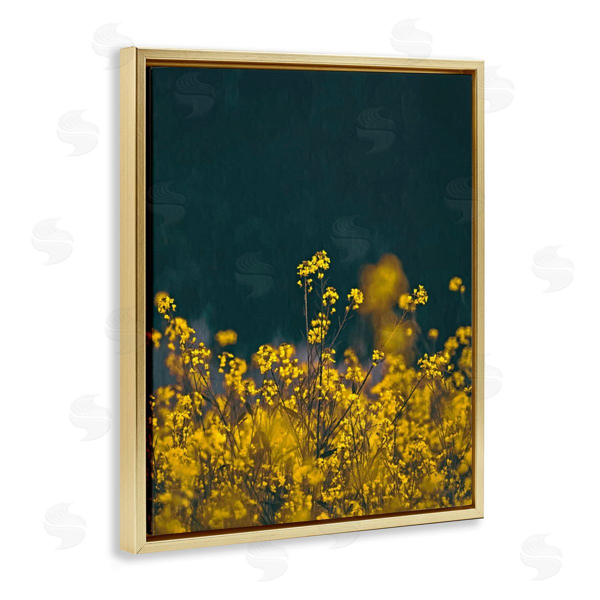 SunDance Group LLC Marigold Meadow Flowers Gold Floating Frame Canvas Wall Art Print