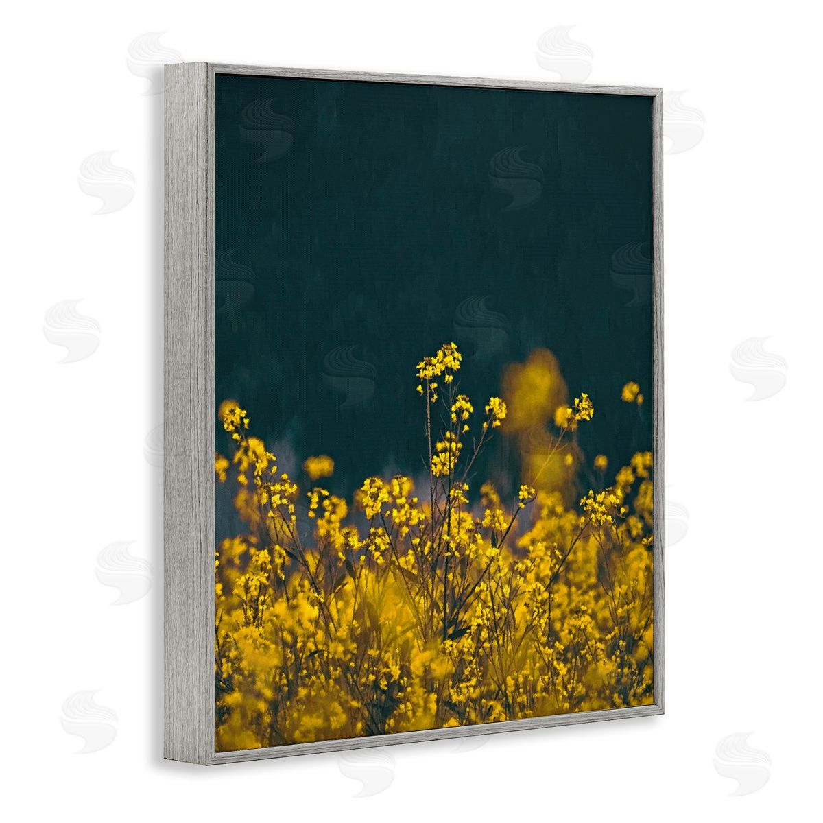 SunDance Group LLC Marigold Meadow Flowers Gray Framed Giclee Wall Art Print