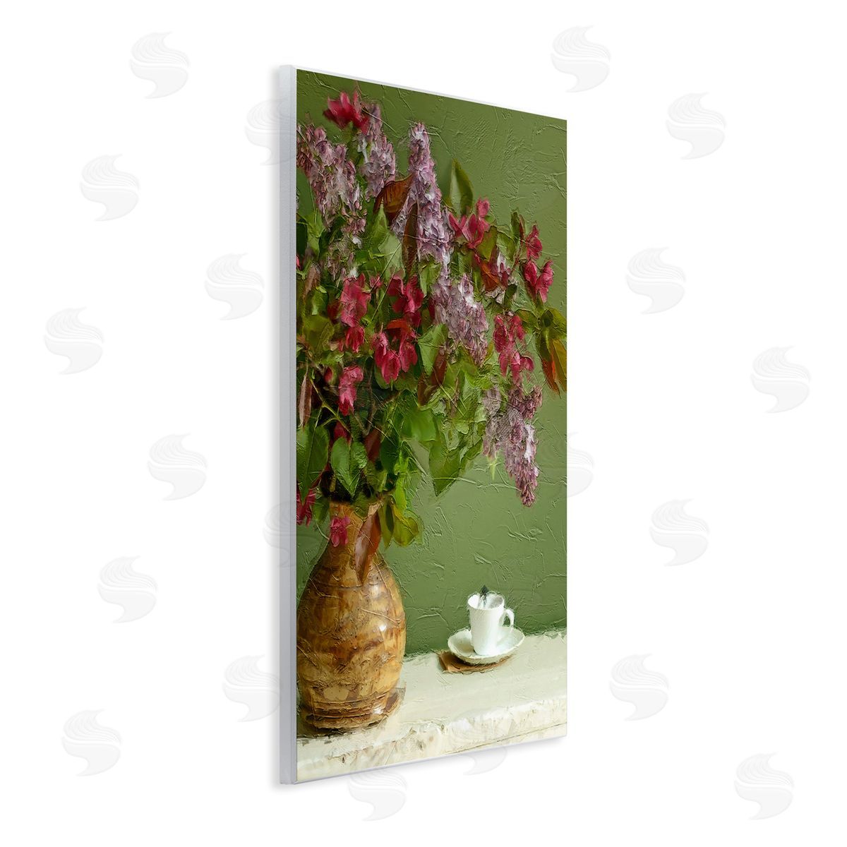 Flowers and Teacup Wood Plaque Wall Art, Home Decor by Sundance Group, LLC.