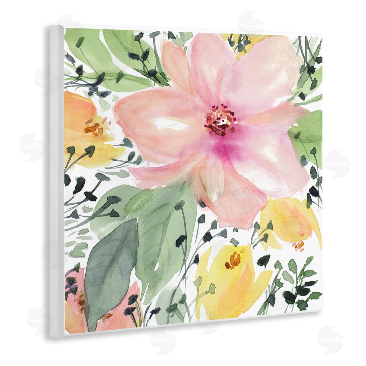 Birds Eye Floral Wood Plaque Wall Art, Home Decor by Lanie Loreth