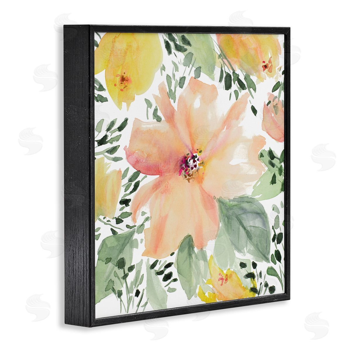 Birds Eye Flowers Black Frame Print Wall Art, Home Decor by Lanie Loreth