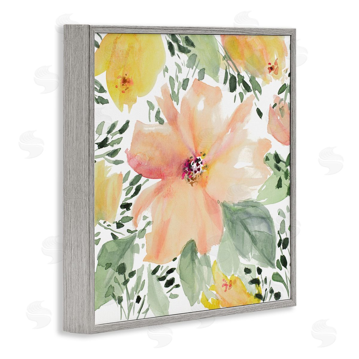 Birds Eye Flowers Grey Frame Print Wall Art, Home Decor by Lanie Loreth