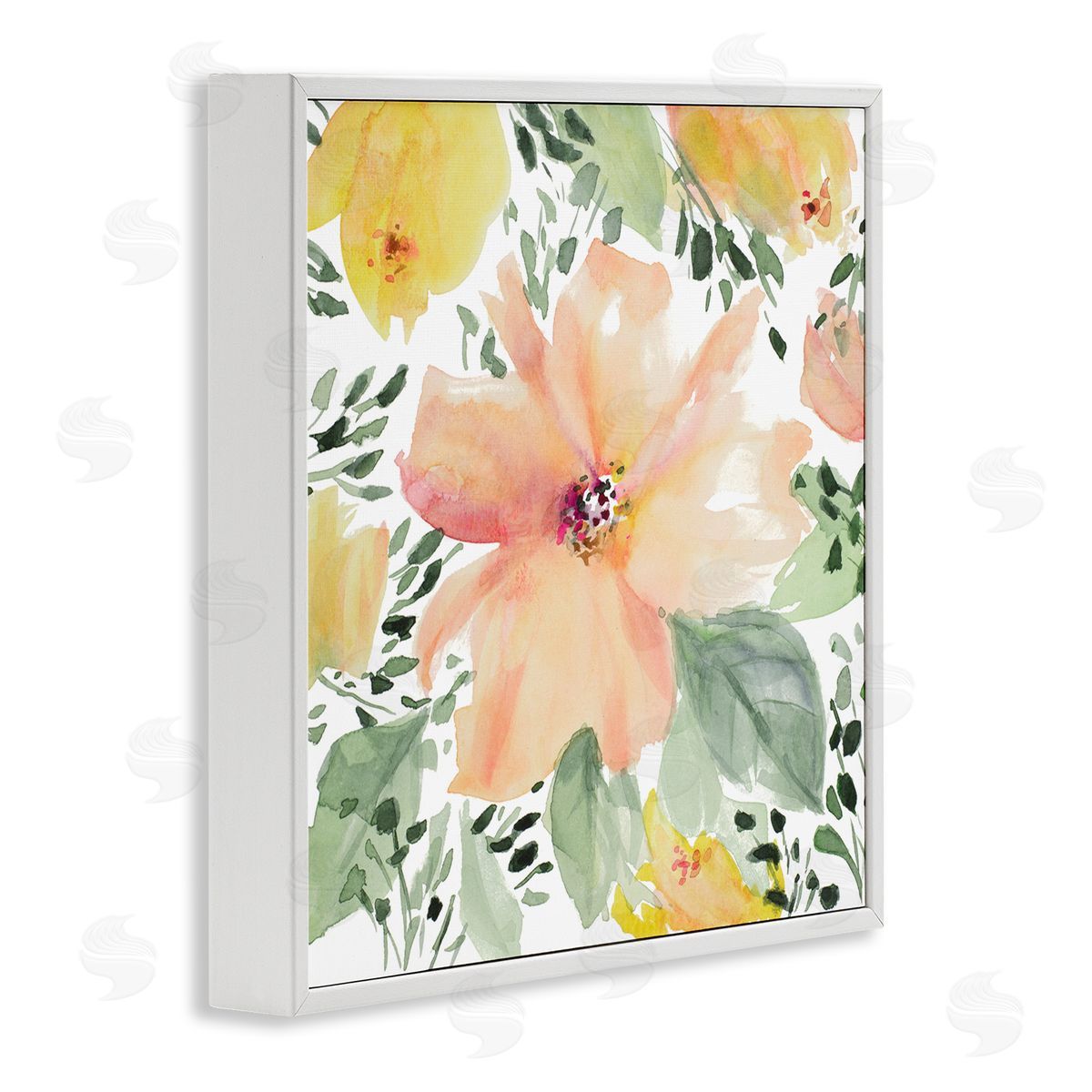 Birds Eye Flowers White Frame Print Wall Art, Home Decor by Lanie Loreth
