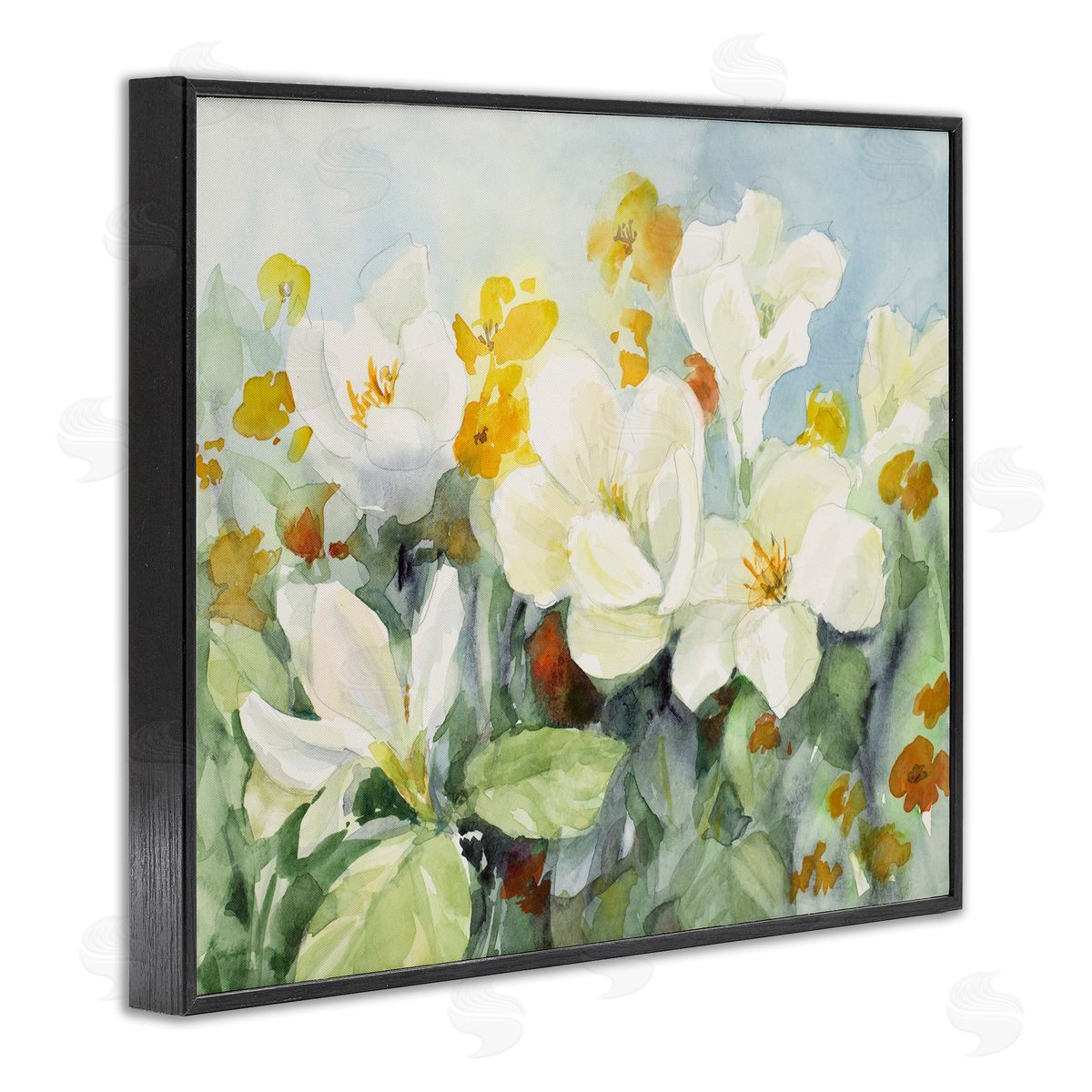 Early Spring Meadow Black Frame Print Wall Art, Home Decor by Lanie Loreth